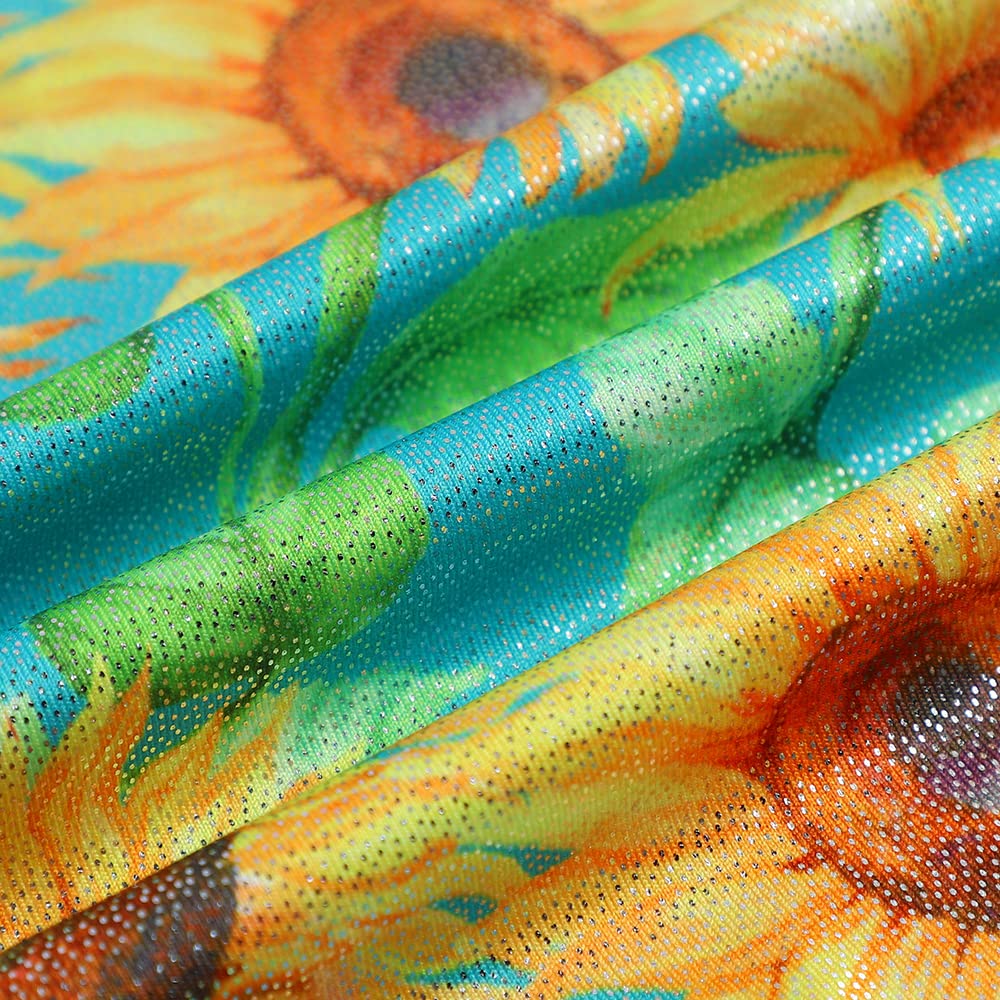 Hoziy Baby Leotards 12-18 Months For Gymnastics 18-24 18 Months 24 Month 1T 2T 1-2T Toddlers Bodysuits Dance Teal Blue Sunflower