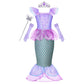Cmiko Princess Ariel Costume Little Girls Mermaid Dress Up Clothes Purple Fancy Outfit With Tiara Wand Mace Gloves Accessories S