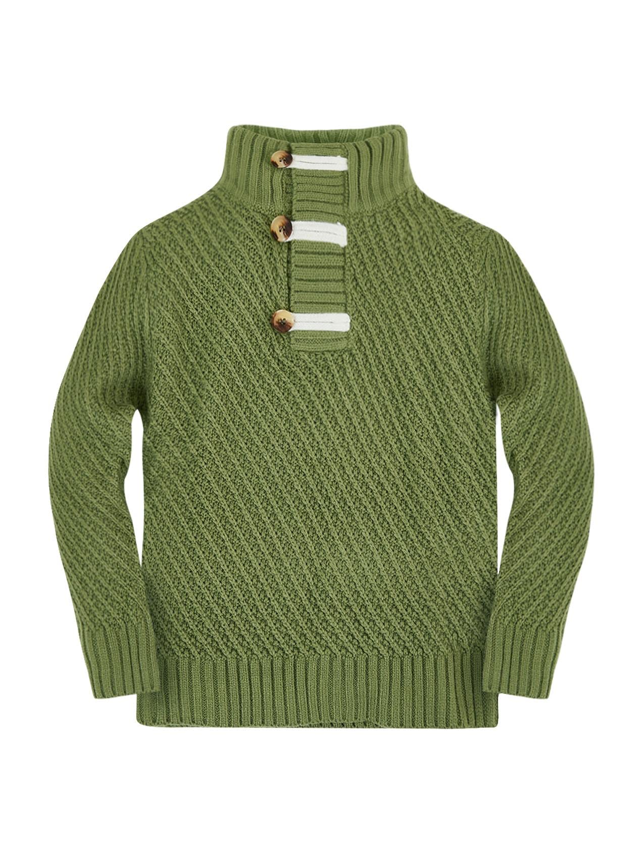 Makkrom Toddler Sweater Baby Boy Girl Turtleneck Cable Knit Sweaters Long Sleeve Christmas Outwear Spring Fall Winter Army Green