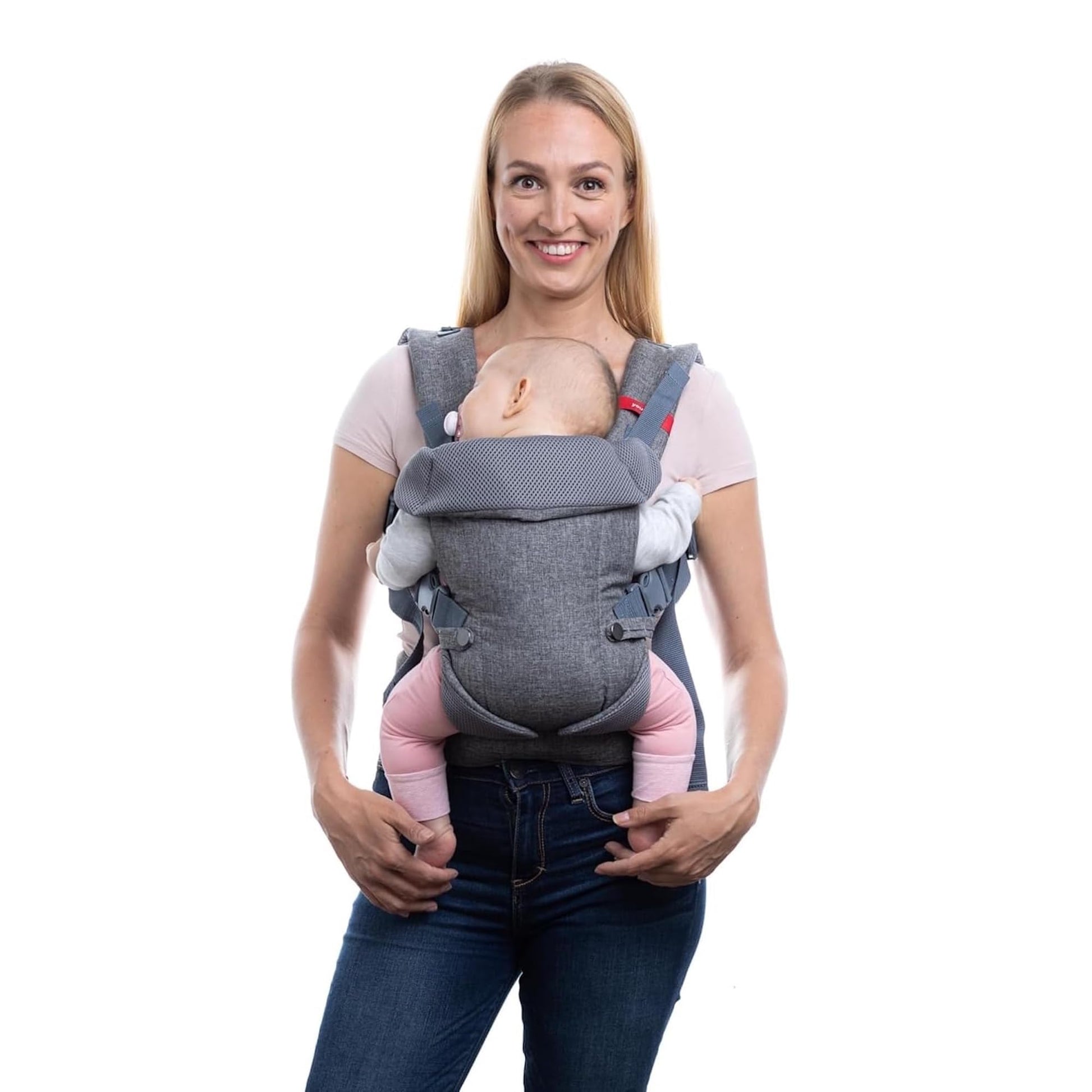 You+Me 4In1 Convertible Baby Carrier With 3D Cool Air Mesh  Heather Grey  Wear With A Newborn As Small As 8 Lbs, And Infants