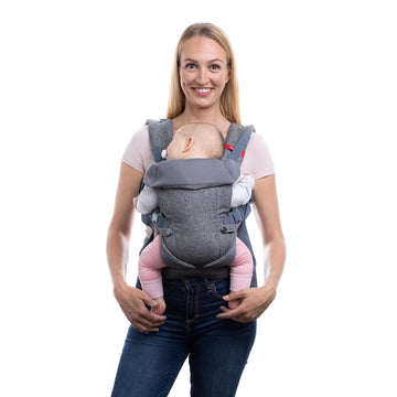 You+Me 4In1 Convertible Baby Carrier With 3D Cool Air Mesh  Heather Grey  Wear With A Newborn As Small As 8 Lbs, And Infants