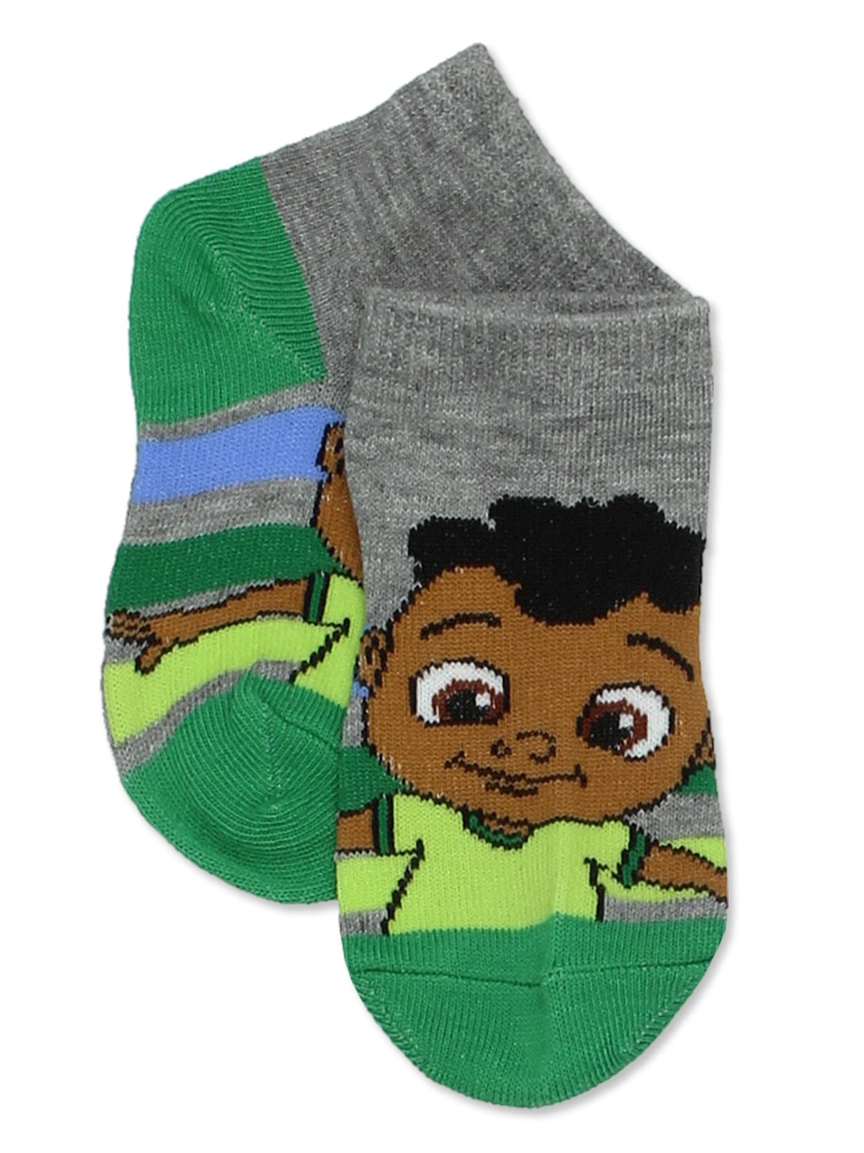 Cocomelon Toddler 6 Pack Quarter Socks (X-Small (2T-4T), Grey)