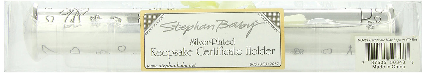 Stephan Baby Keepsake Gifts - Engraved Baby Baptismal Certificate Holder, Personalize-Able, 9.5-Inch, Silver Plated