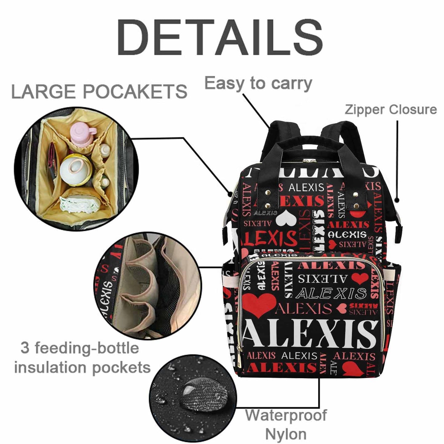 M Yescustom Custom Diaper Bag Backpack For Girls Boys Large Capacity With Pockets Purple Butterfly Personalized Baby Diaper Bags