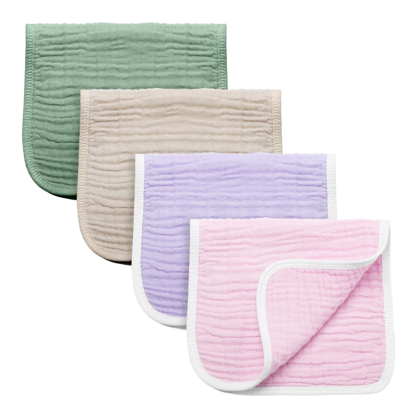 Synrroe Burp Cloths Large, Muslin Burp Cloths for Baby Girls and Boys, Pack of 4 Extra Absorbent and Soft Muslin, 6 Layers 20 by