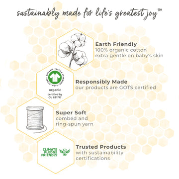 Washcloths, Absorbent Knit Terry, Super Soft 100% Organic Cotton