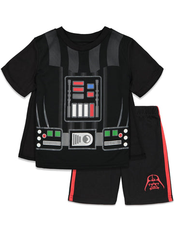 Star Wars Darth Vader Big Boys Costume T-Shirt Shorts And Cape 3 Piece Black 8