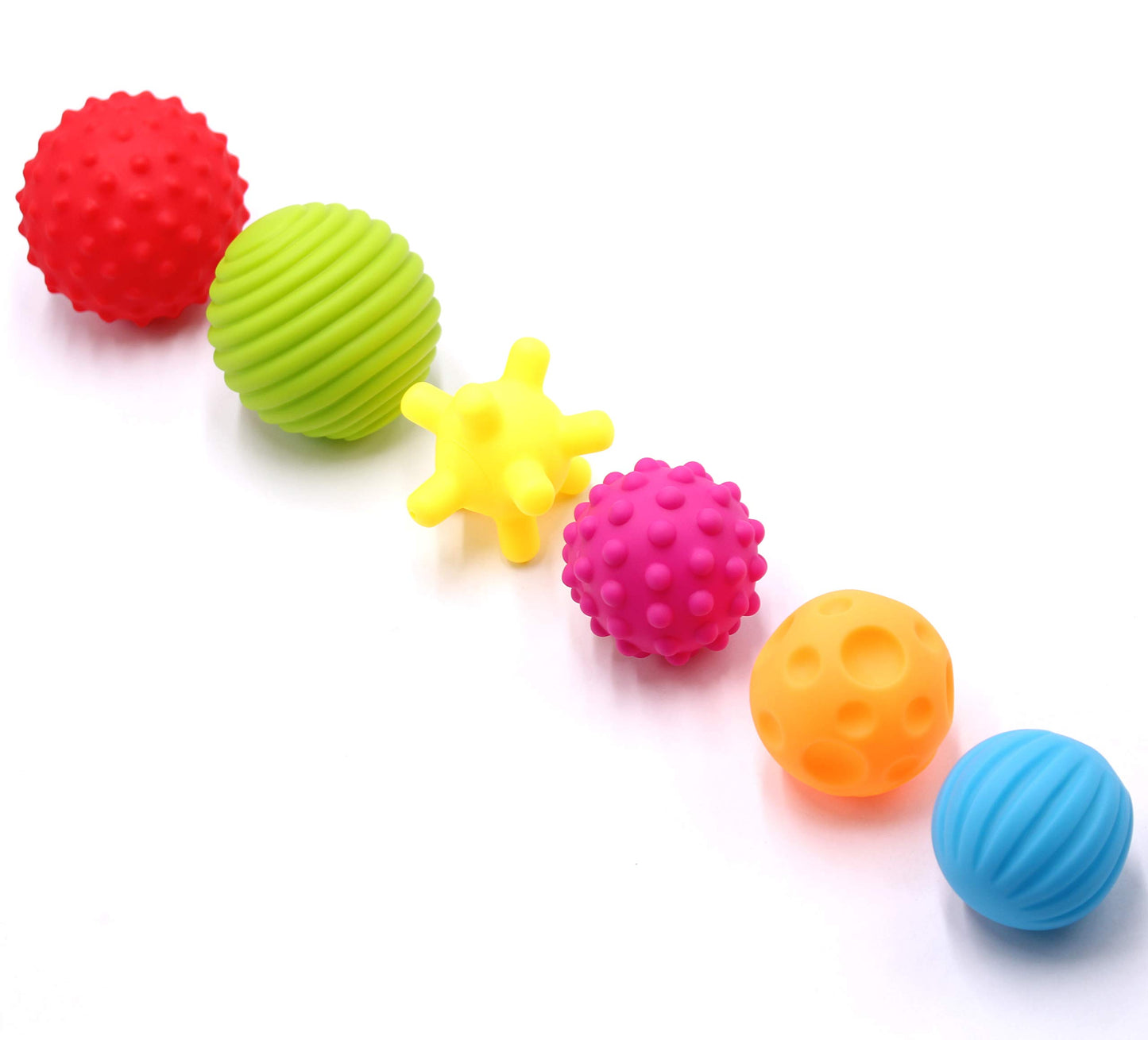 DOPHYRANIX 6 Pack Sensory Balls Spray Water Toy for Baby and Kids, Massage Soft & Textured Balls Set Develop Babys Tactile Sens