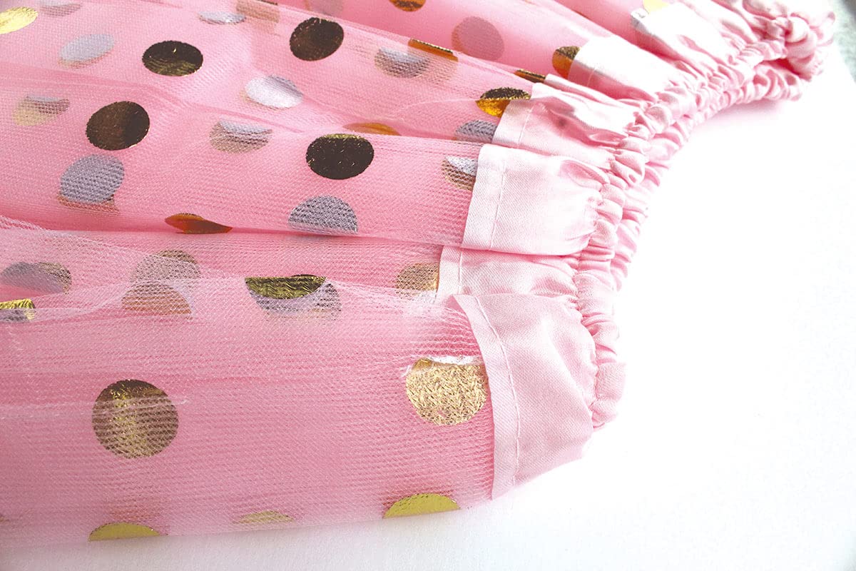 Polka Dot Tutu Skirt For Girls/Tutu Set Pink Tulle Skirts & White Tutus Sets- Girl Dress Up Spring Birthday Party, Halloween Cos