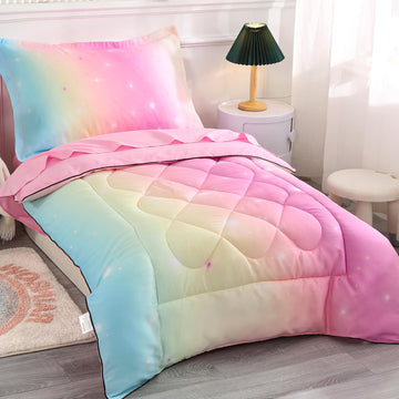 Wowelife 4 Piece Toddler Bedding Sets For Girls Pink Toddler Girl Bedding Set Toddler Bed Sets Stars Princess Toddler Bed Comfor