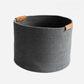 Large Cotton Woven Basket with PU Leather Handle, Baby Kids Clothes Toys Candy Gifts Organizer, Living Room Bathroom Shower Stor