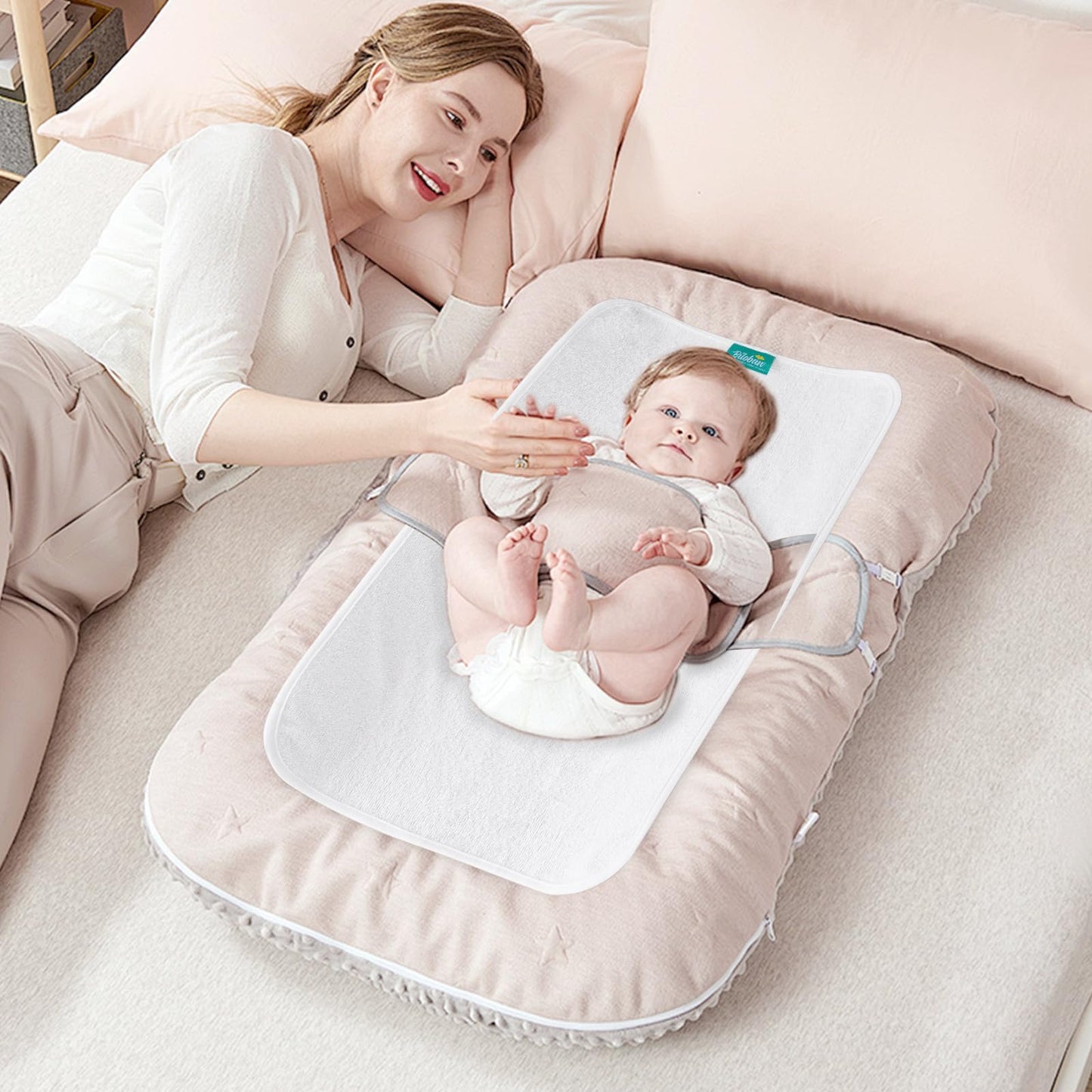 Changing Pad Liner 5 Count, Waterproof Larger Changing Pad Cover 28' X 15', Cotton Terry, Absorbent & Skin-Friendly Changing P