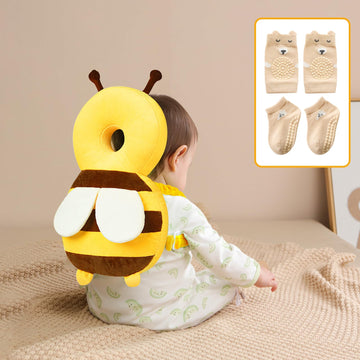 Grnstf Baby Toddler Head Protector, Baby Head Protection Backpack, Adjustable(Bee)