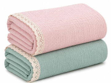 Varniya Lifestyles | 100% Organic Crinkled Muslin Cotton Baby Swaddle  UltraSoft, Hypoallergenic | 120100 cm | Salmon,Mint | L