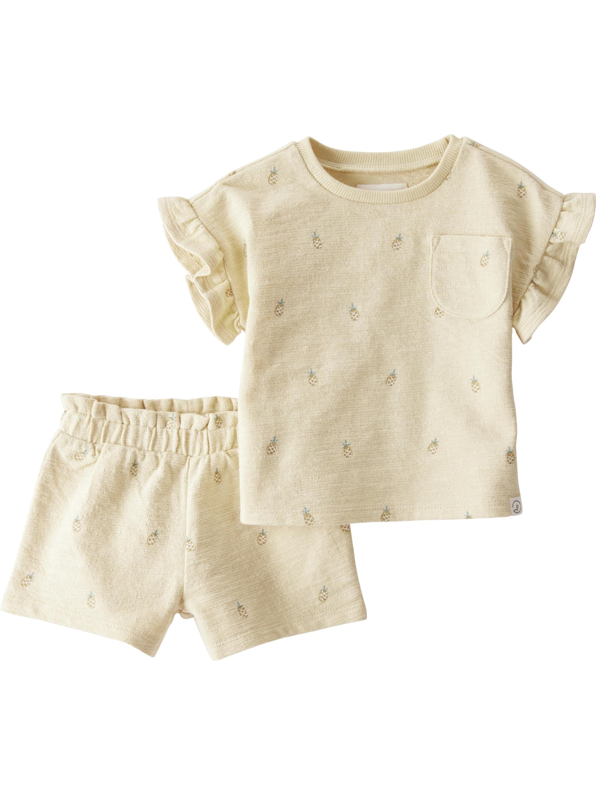 little planet by carters Baby 2-piece Set made with Organic Cotton, Pineapple Print, 12M