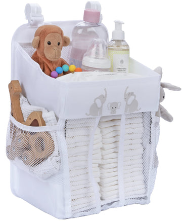 CRADLE STAR Hanging Diaper Caddy Baby Organizer - Diaper Caddy Organizer Baby Essentials for Newborn Nursery - Holds 50+ Diapers