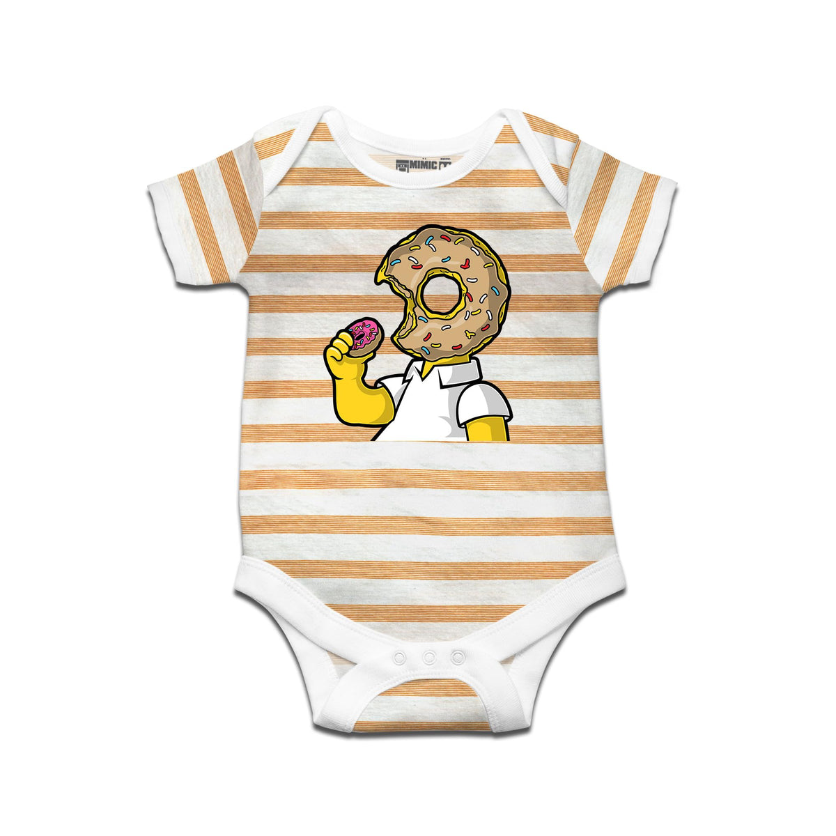 Ruse I Like Donut Printed Kids Striped Infant Romper Short Sleeves And Bodysuit For New Born Baby Boy/Baby Girl Clothes 100% Cot