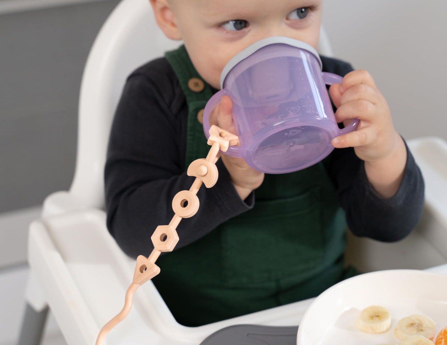 Squiggle Strap 2Pcs Toy Straps, Food Grade Silicone Adjustable Toy Holder Strap, Baby Toy Leash, Teether Strap, Sippy Cup Handle