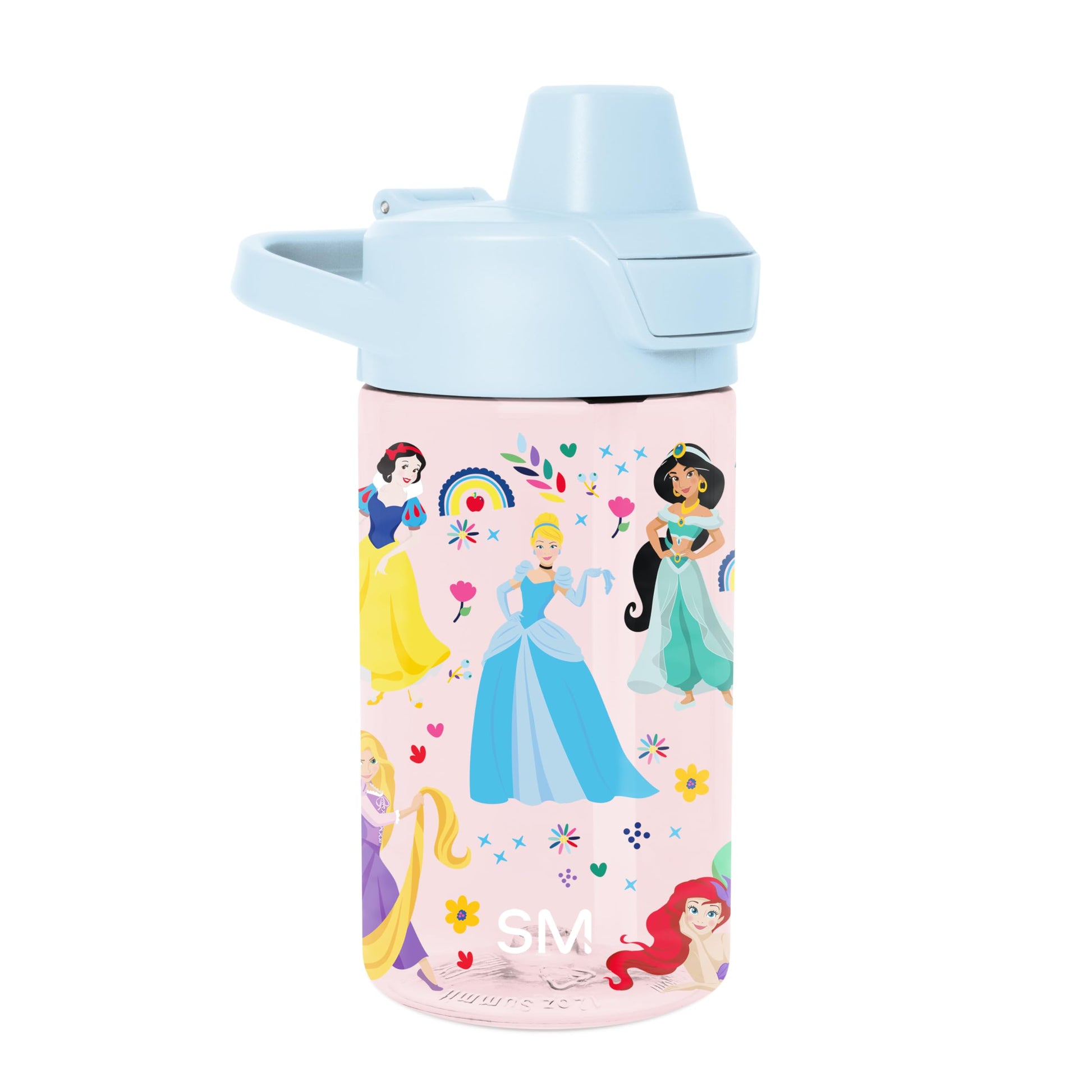 Simple Modern Disney Princess Kids Tritan Plastic Summit Water Bottle | 12 oz BPA-Free Cup with Covered Leak Proof Straw Lid for