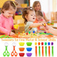 74 Pieces Counting Sorting Bears Fine Motor Skills Handy Scoopers Set Includes 60 Cute Rainbow Sorting Bears, 6 Jumbo Tweezers,