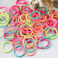Elihair Kids Baby Hair Ties For Girls Ponytail Holder Hair Elastics Bands 3Cm For Child Toddler Curly Hair(100Pcs Kids Macaron)