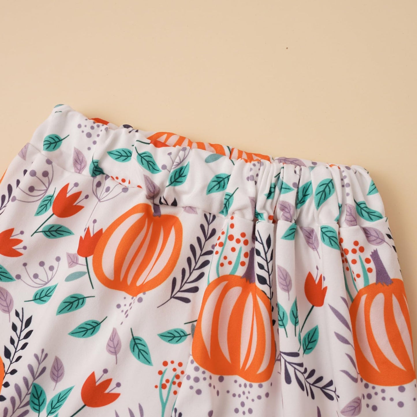 Ovmxqso Toddler Baby Girl Halloween Outfits Kid Girl Long Sleeve Shirt Top Pumpkin Bell Bottom Flared Pants Set Fall Clothes 1-5