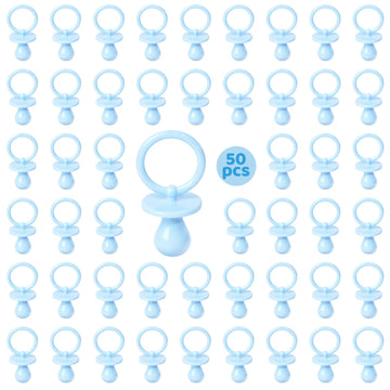 50 Pacifiers For Baby Shower Game Boy, 2.75 Plastic Pacifiers Baby Shower Game, Bulk Baby Shower Pacifiers For Gender Reveal Bab