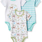 Touched By Nature Unisex Baby Organic Cotton Bodysuits, Forest, 9-12 Months