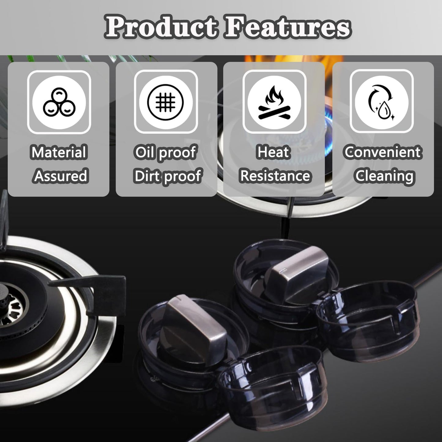 Stove Knob Safety Covers, Gas Stove Knob Locks With Adhesive Universal Size Oven Knob Covers For Child Safety Gas Stove Knob Cov