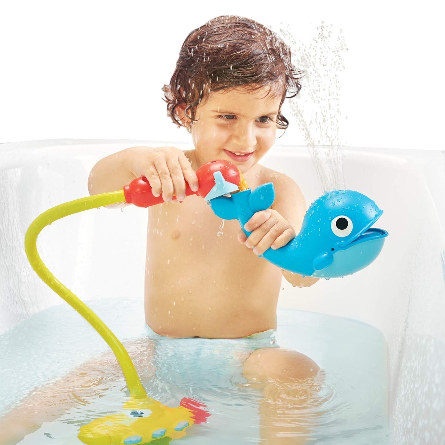 Yookidoo Baby Bath Toy (Ages 1-3)- Submarine Spray Whale With Hand Pump and Hose - Mold Free Battery Operated Toddler Water Toy