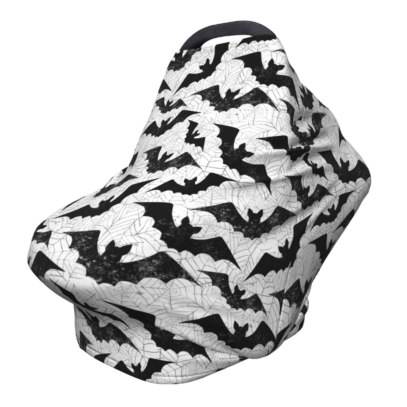 Black Bat Goth Baby Stuff Car Seat Cover for Baby Carseat Covers for Girl Boy Stretchy Soft Breathable Breastfeeding Infant Car 