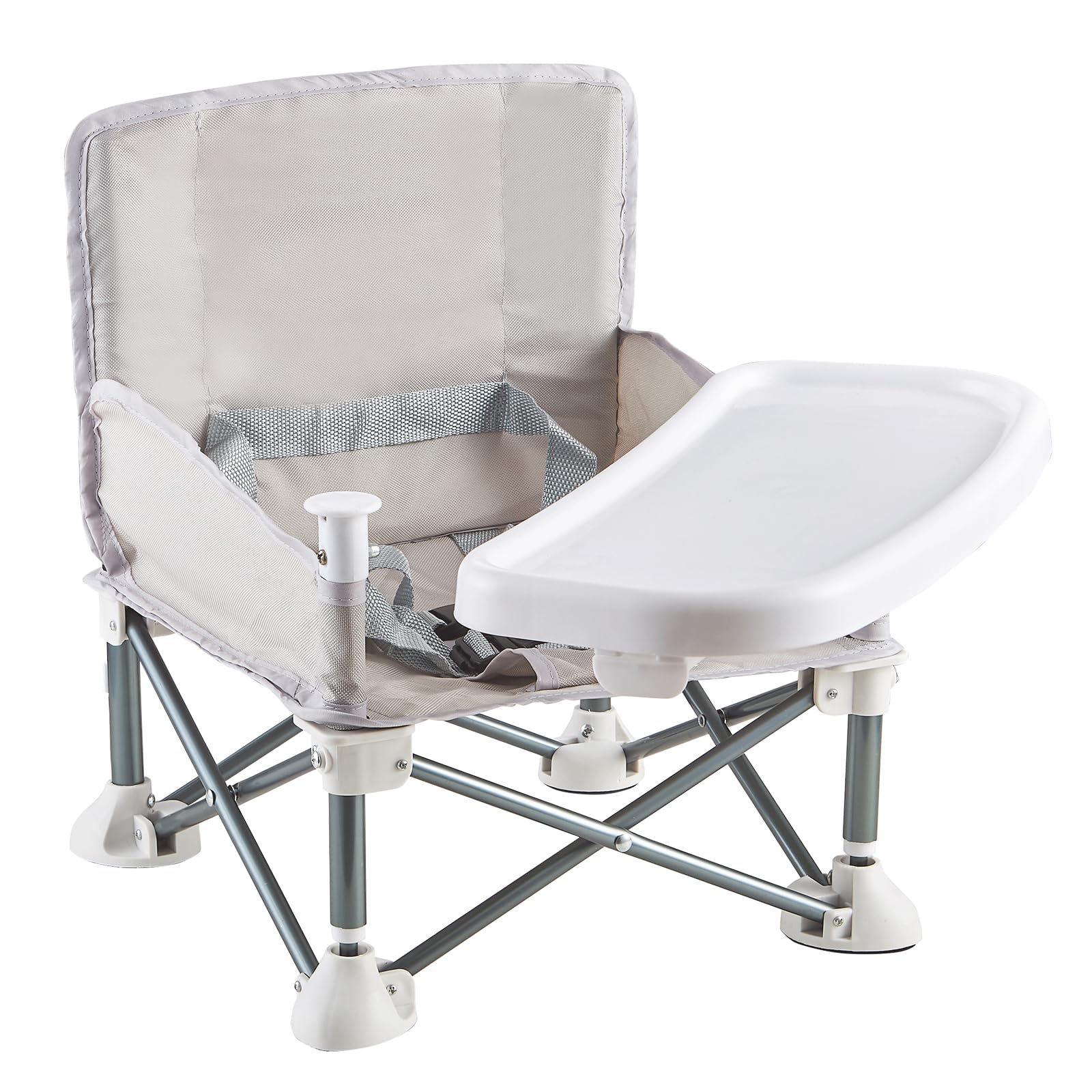 Portable Baby Chair with Removable Tray - Folding Booster Seat for Toddlers 6 Months to 3 Years, Lightweight Travel Highchair fo
