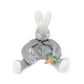 Bunnies By The Bay Bloom Bunny Silly Buddy - Animal Pacifier Holder Plush Toy with hook and loop Loop Attachment - 10 (25cm) Siz