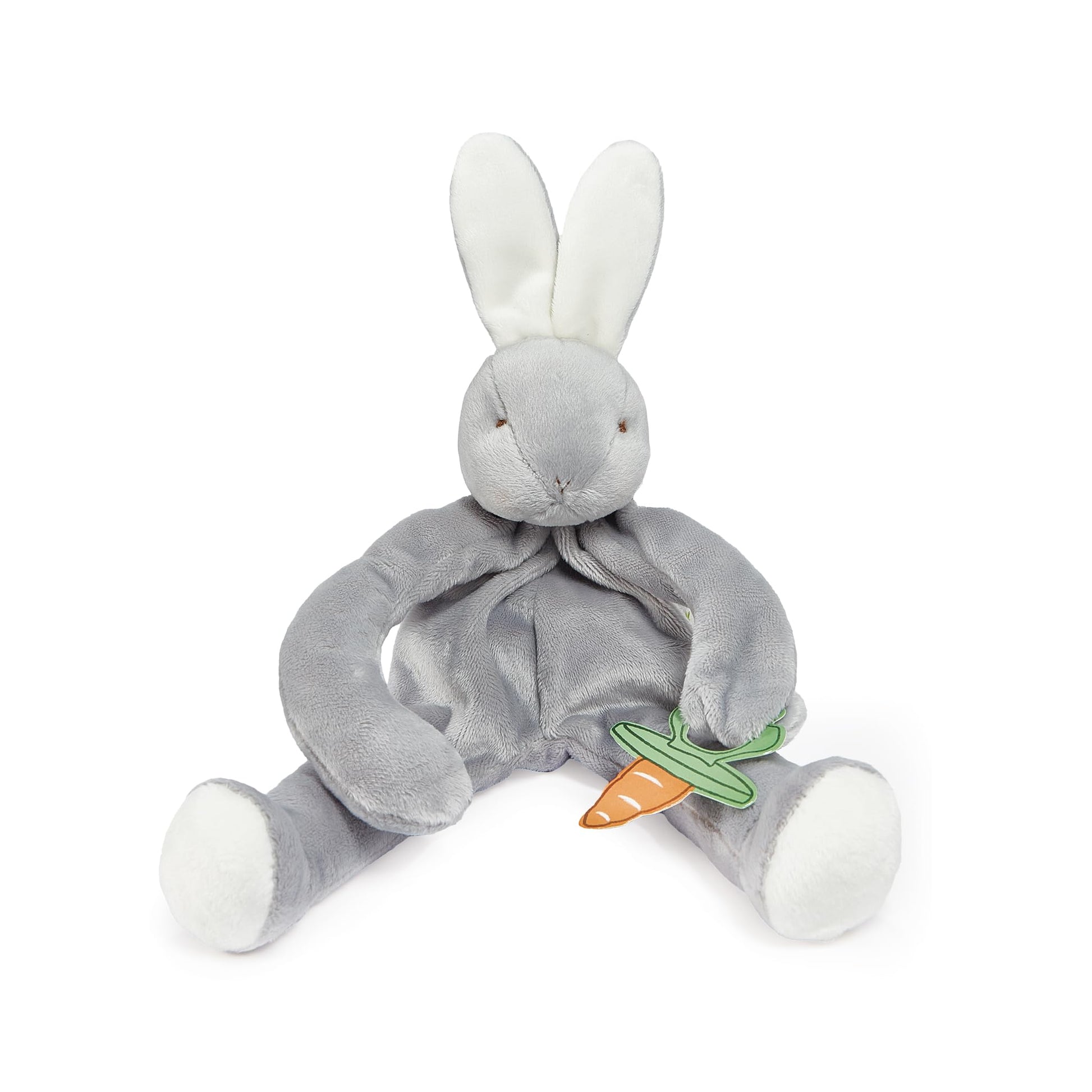 Bunnies By The Bay Bloom Bunny Silly Buddy - Animal Pacifier Holder Plush Toy with hook and loop Loop Attachment - 10 (25cm) Siz