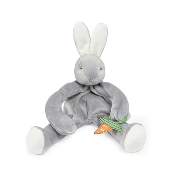 Bunnies By The Bay Bloom Bunny Silly Buddy - Animal Pacifier Holder Plush Toy with hook and loop Loop Attachment - 10 (25cm) Siz