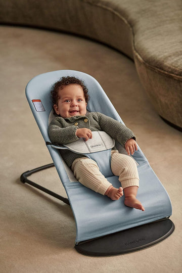 Babybjrn Bouncer Balance Soft, Blue/Gray, Woven/Jersey | 2-In-1 Adjustable Baby Bouncer Seat And Toddler Chair, Newborn To Toddl
