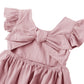 Dutebare Toddler Girls Dress Cotton Linen Ruffle Halter Sleeveless Kids Casual Summer Beach Party Dresses Pink 80