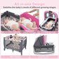 Honey Joy Pack And Play With Bassinet, Infant Nursery Center Pack And Play W/Newborn Cradle & Hanging Toys, Diaper Storage Bag,