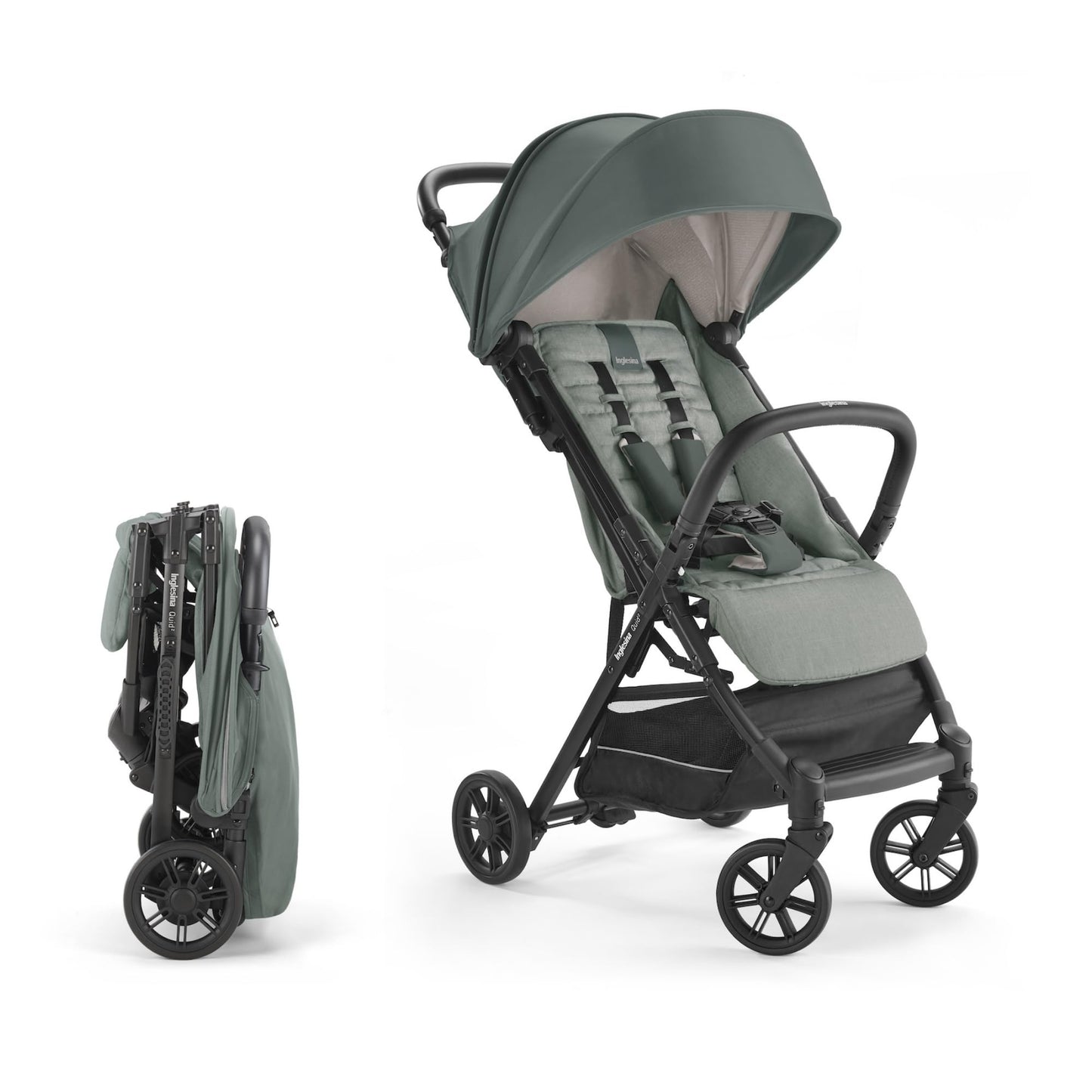 Inglesina Quid Stroller - Elephant Gray - Ultra Compact Lightweight Travel Stroller, Babies And Toddlers, Airplane Overhead, Fol