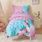 Suchbed Mermaid Tail Toddler Bedding Set Crib Bedding Set For Girls 4 Pieces With Toddler Comforter, Toddler Bed Sheets, Pillowc