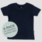 Honestbaby Multipack Short Sleeve T-Shirt Tee 100% Organic Cotton Infant Baby, Toddler, Little Kids Boys, Girls, Unisex, 4-Pack