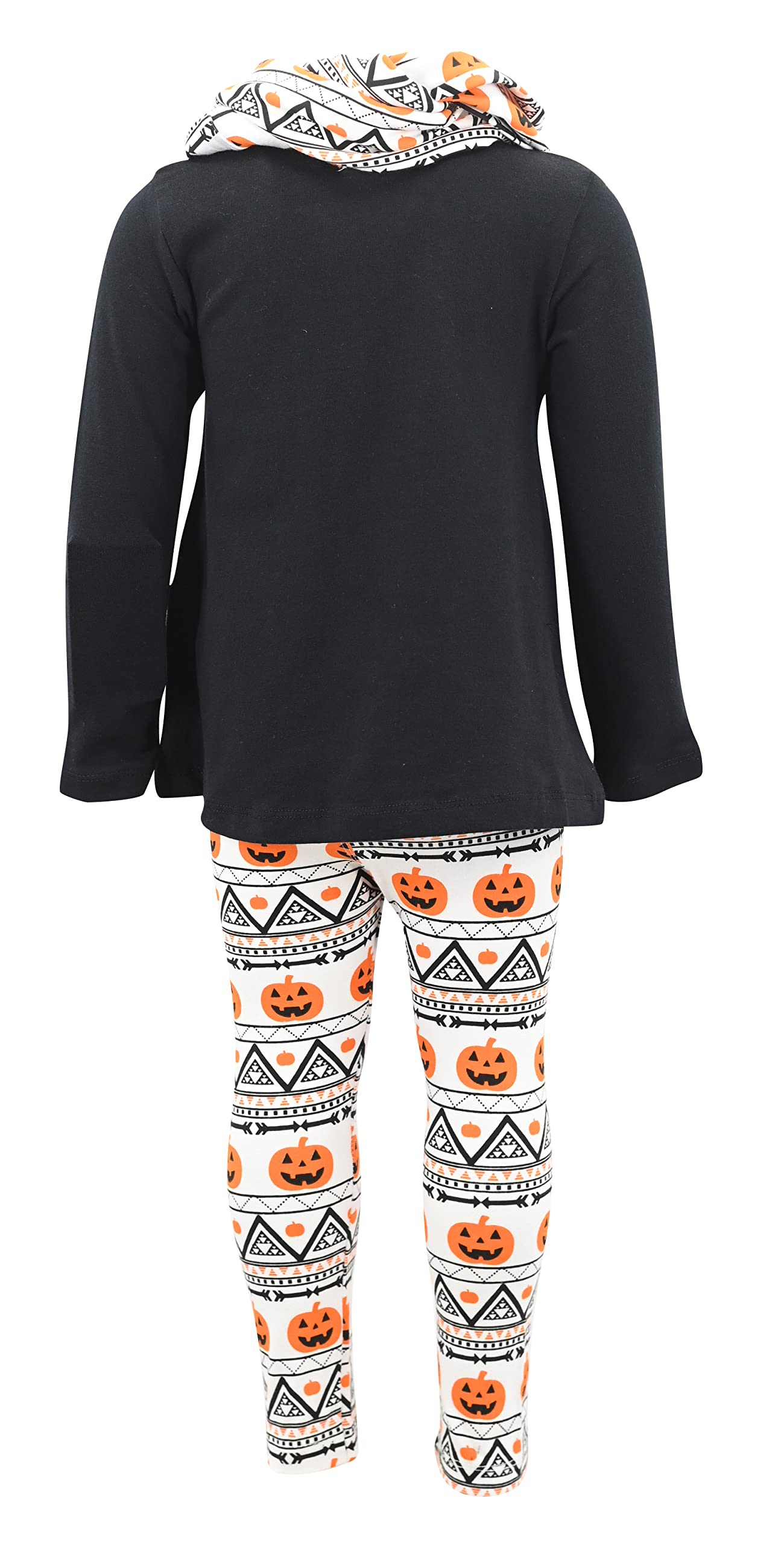 Unique Baby Girls Toddler 3 Piece Halloween Pumpkin Ghost Outfit (4T)