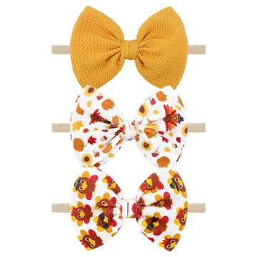 Yanjie Baby Bows For Girls Thanksgiving Turkey Baby Hat Headbands Newborn Girl Hair Bows Toddler Baby Girl Headbands Thanksgivin