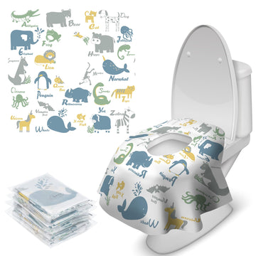 Toilet Seat Covers Disposable, 20 Pcs Extra Large Waterproof Toilet Cover For Toddlers Adults, Portable Individually Wrapped Tra