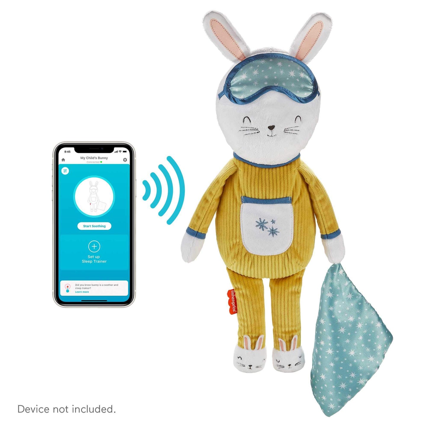 Fisher-Price Sound Machine Hoppy Dreams Soother & Sleep Trainer Plush Musical Toy with Lights & Sounds for Toddlers