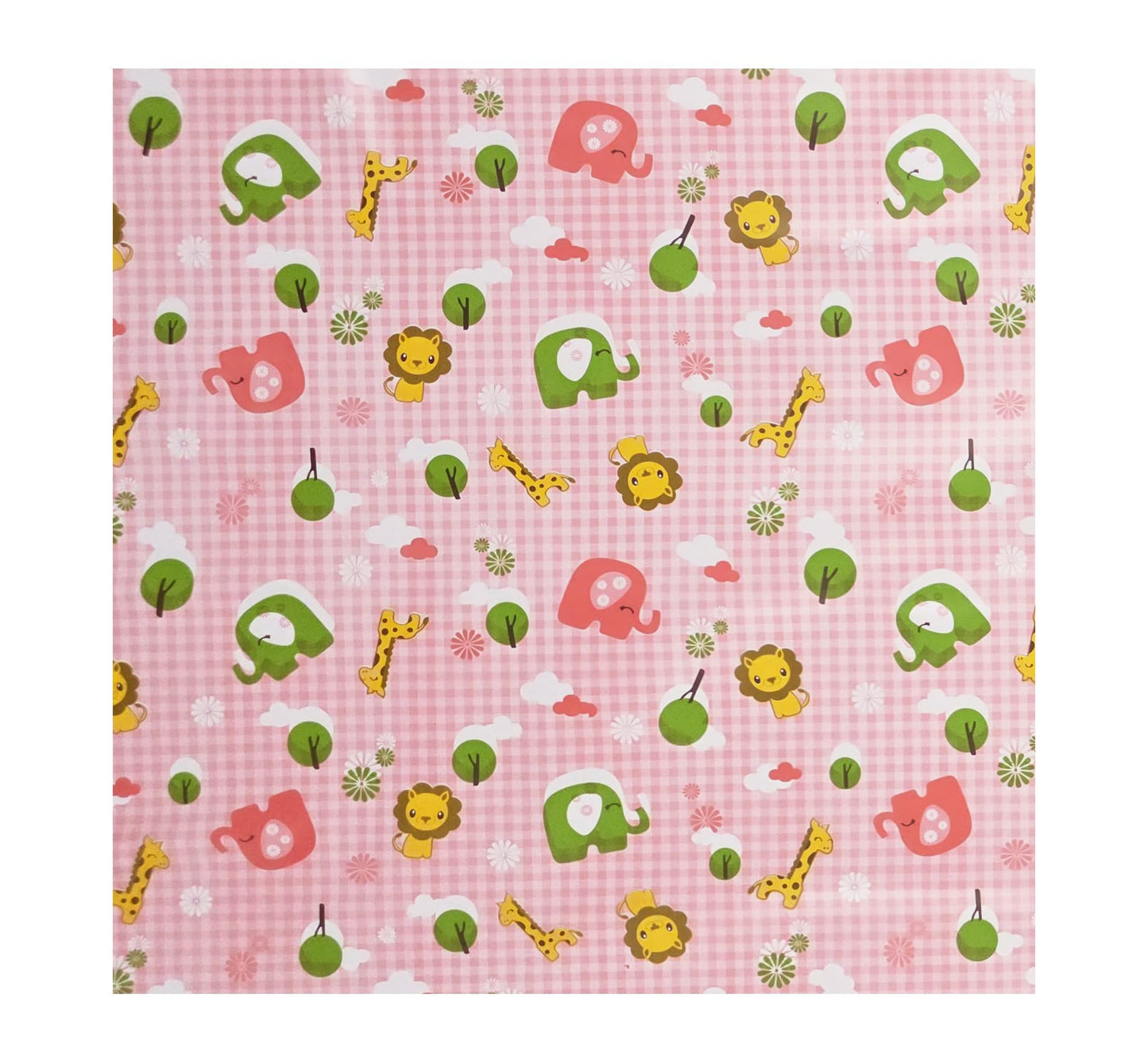 Pookie Plastic Sheet | Rubber Sheet For Babies | Bed Wetting Protector | 012 Months | 90 X 90 Cm (Pink Big Jungle)