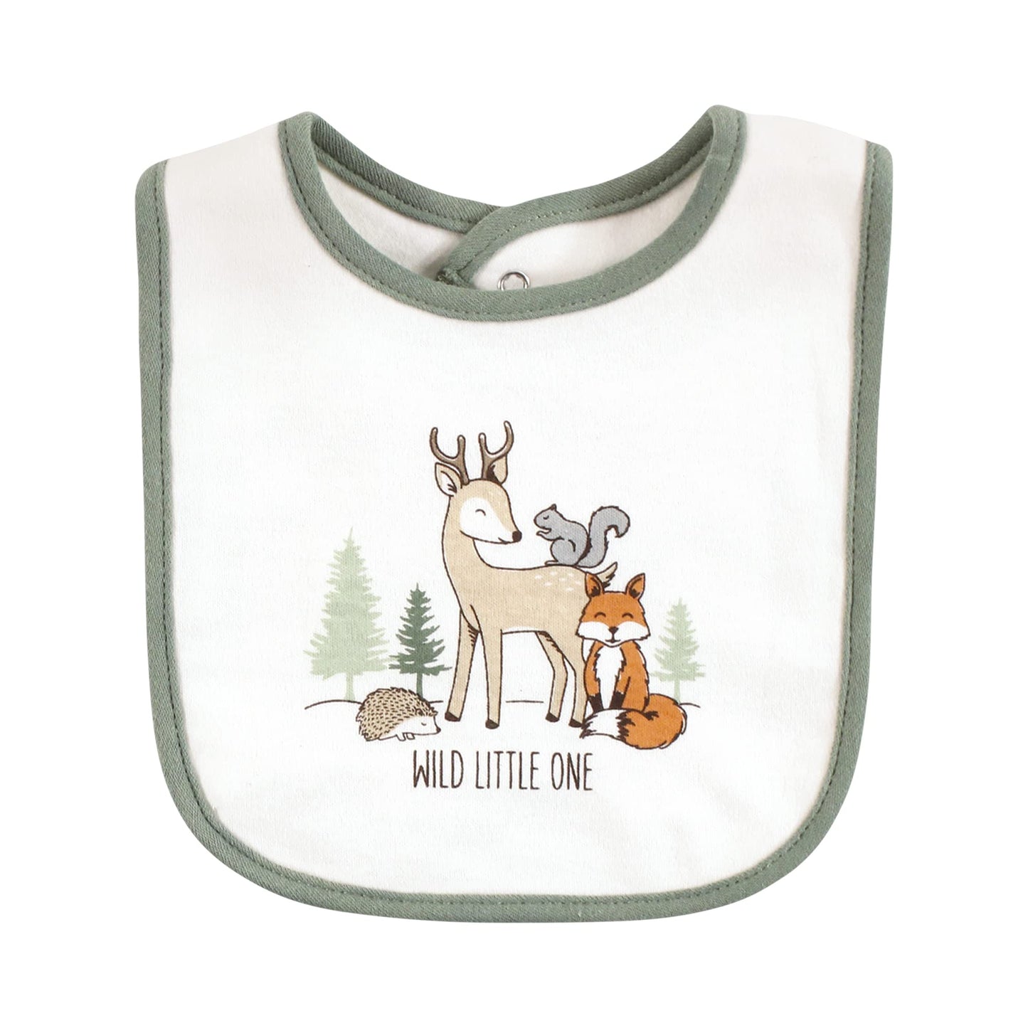 Hudson Baby Unisex Baby Cotton Bibs, Forest Animals, One Size