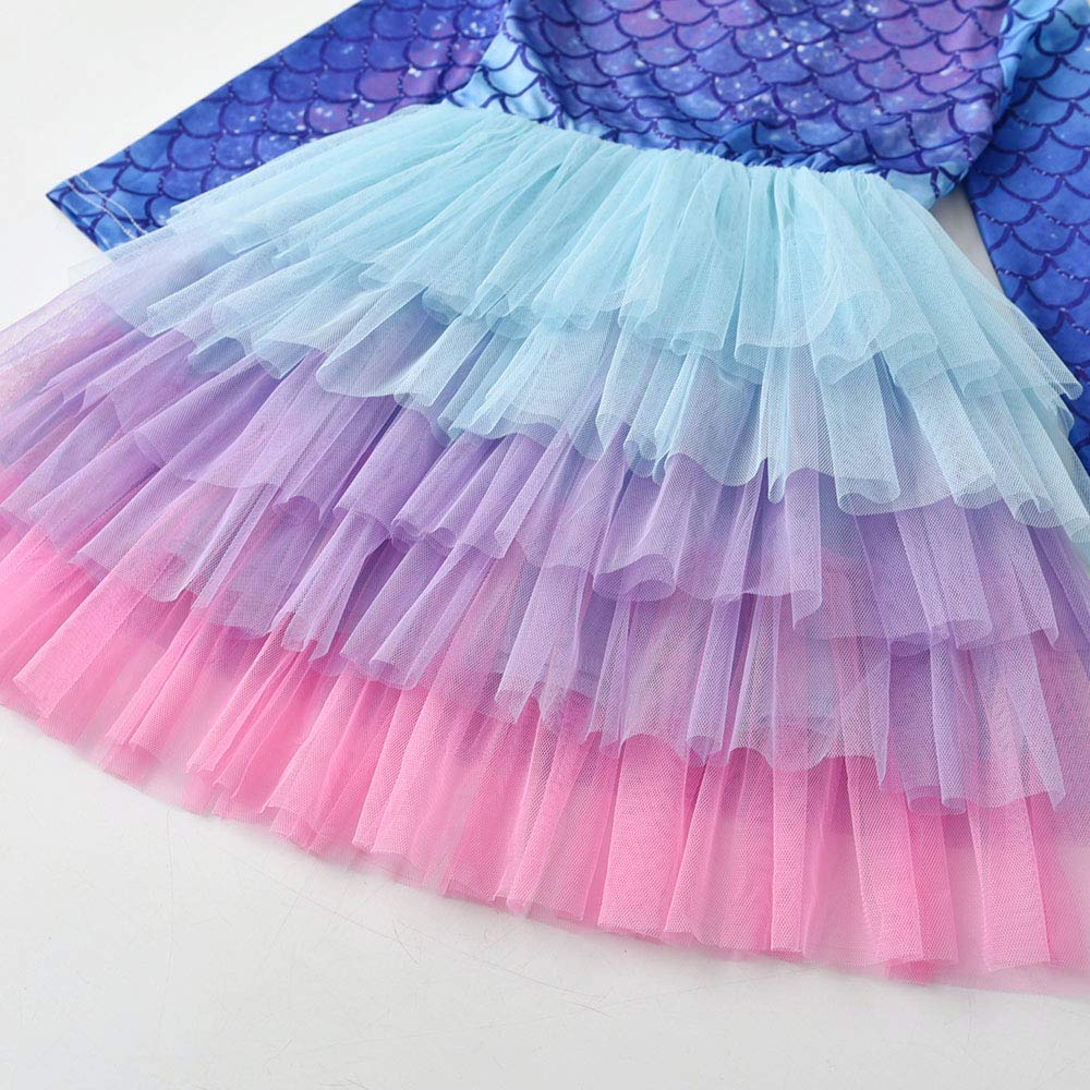 Dxton Baby Girl Winter Tutu Dress For Toddler Long Sleeve Party Dress Lh4595 8T