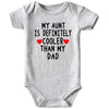 Acwssit Aunt Cool Than Dad Baby Boy Clothes Unisex Funny Baby Girl Baby Bodysuit 0-3 Months (Gray,3-6M)