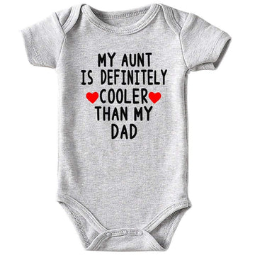 Acwssit Aunt Cool Than Dad Baby Boy Clothes Unisex Funny Baby Girl Baby Bodysuit 0-3 Months (Gray,3-6M)